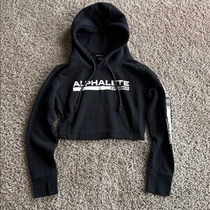 Alphalete Black Cropped Hoodie!